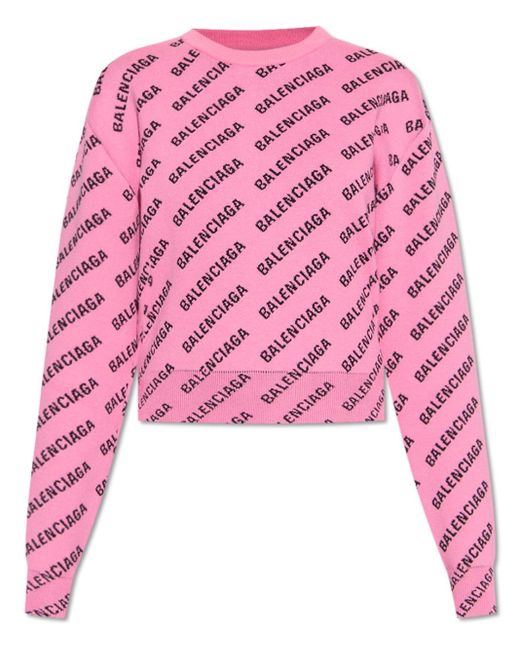 Balenciaga pink logo jumper sale