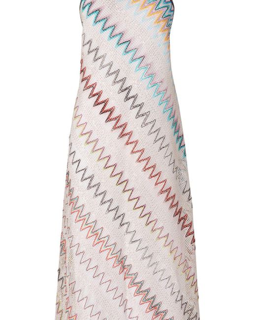 Missoni White Zigzag-woven Maxi Dress