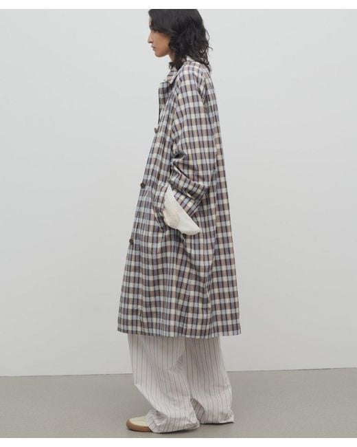 The Row Gray Tavishina Coat In Silk And Cotton