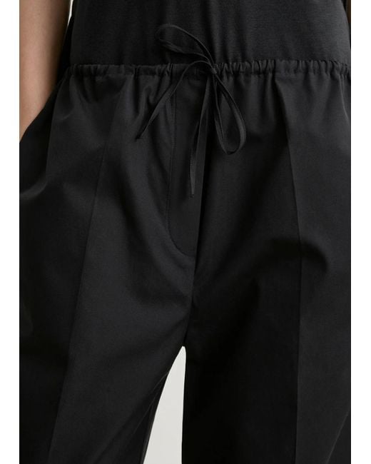 Totême Drawstring Cotton Trousers Black