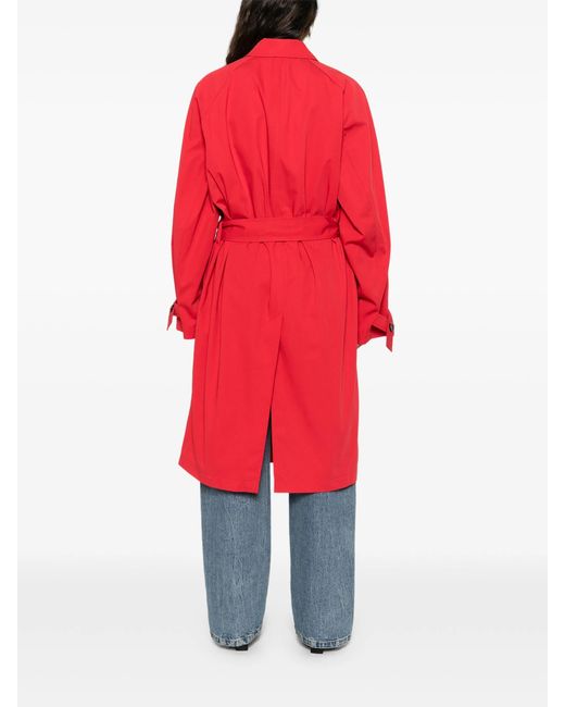 Totême  Red Belted Button-fastening Coat
