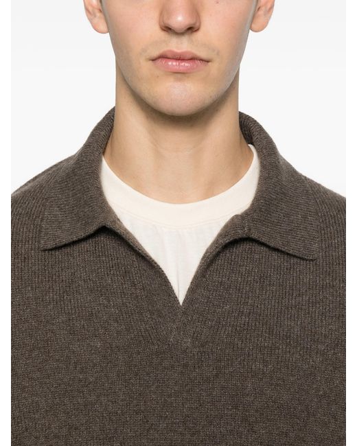 The Row Brown Leach Collared Sweater for men