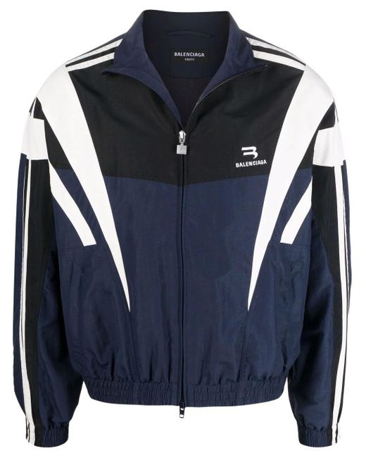 Balenciaga Striped Logo Track Jacket in Blue for Men | Lyst UK