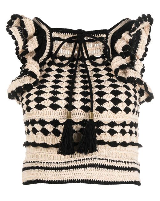 Zimmermann Cotton Anneke Crochet Crop Top in Black - Save 18% | Lyst UK