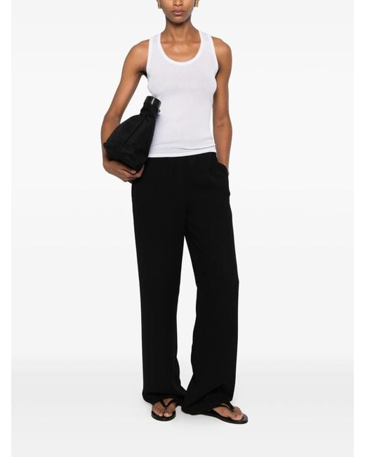 The Row White Cendrea Ribbed Racerback Tank Top