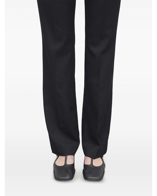The Row Black T Strap Ballerina Shoes