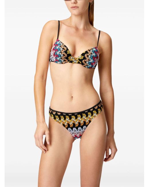 Missoni Multicolor Zigzag-knit Bikini Set