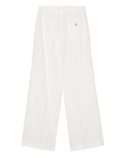 Lanvin White Mid-rise Straight-leg Trousers