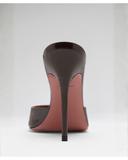 AMINA MUADDI Metallic Elodie Slipper 105 Pearly Coffee Patent