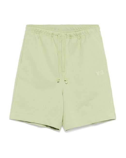 Y-3 Green Drawstring-waistband Track Shorts for men