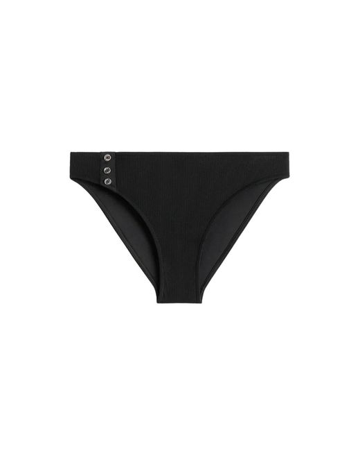 Totême Black Ribbed Bikini Bottom