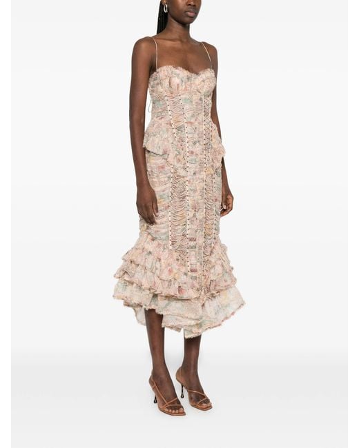 Zimmermann Natural Rebellion Ruffled Midi Dress