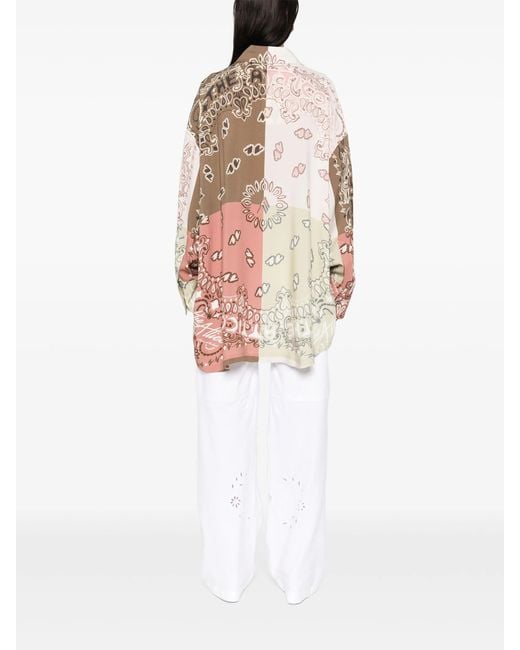 The Attico Natural Paisley-print Patchwork Shirt