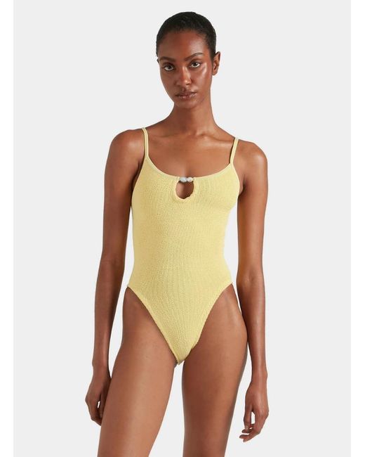 Hunza G Yellow Mia Beaded Swim