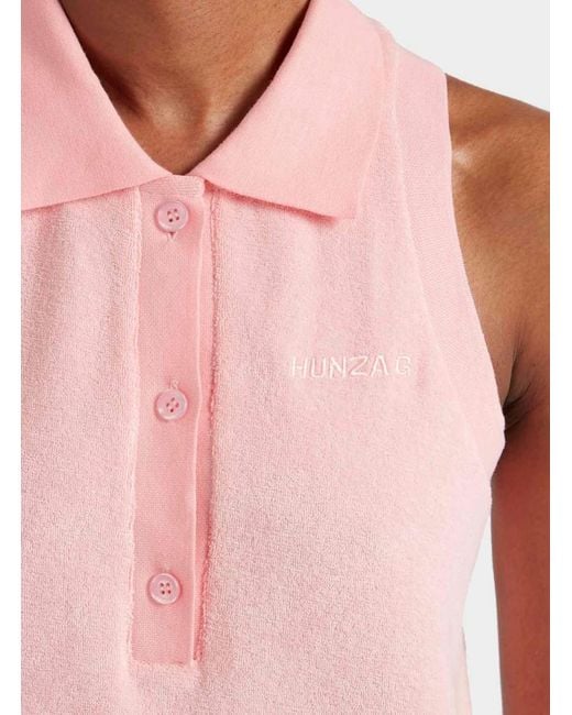 Hunza G Pink Terry Towelling Tennis Dress
