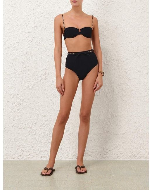Zimmermann Black Roselight Chain Balconette Top