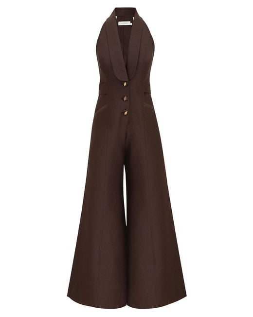 Zimmermann Brown Alchemy Tuxedo Jumpsuit