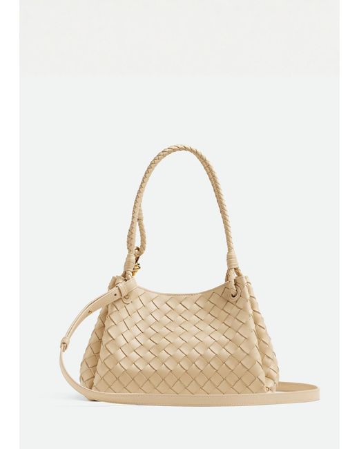 Bottega Veneta Natural Parachute Leather Shoulder Bag
