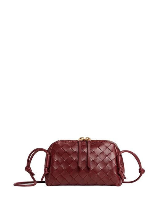 Bottega Veneta Brown Concert Intrecciato Knotted Pouch Bag