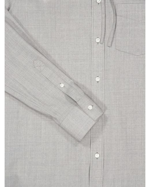 Bottega Veneta Gray Hooded Wool Shirt for men
