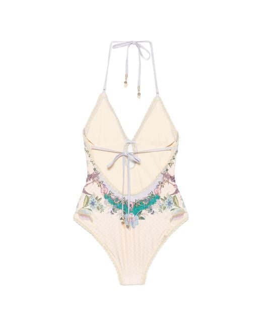 Zimmermann Blue Indra Crochet-detail Swimsuit