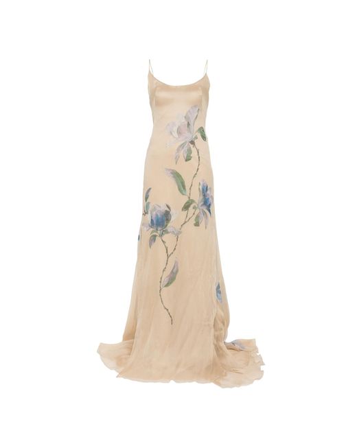 Ermanno Scervino White Floral-print Maxi Dress