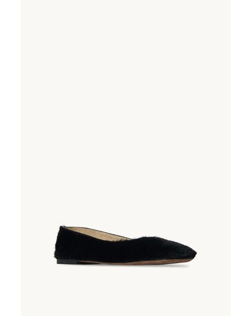 The Row Black Square Ballet Flat In Pony