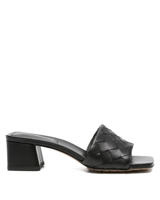 Bottega Veneta Black 50mm Parco Intrecciato Sandals