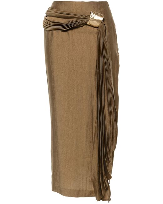 Cult Gaia Natural Caroline Draped-detailed Skirt