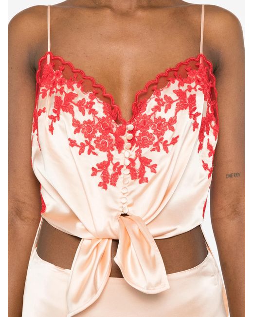 Ermanno Scervino Pink Floral-lace Top