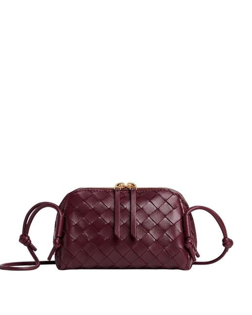 Bottega Veneta Purple Intrecciato Concert Shoulder Bag