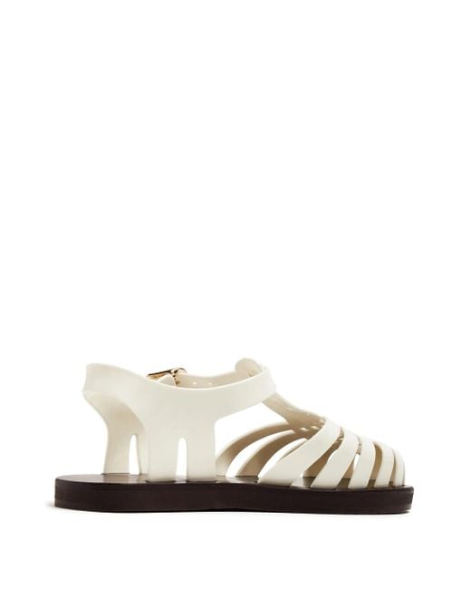 Ancient Greek Sandals White Homeria Jelly Sandals
