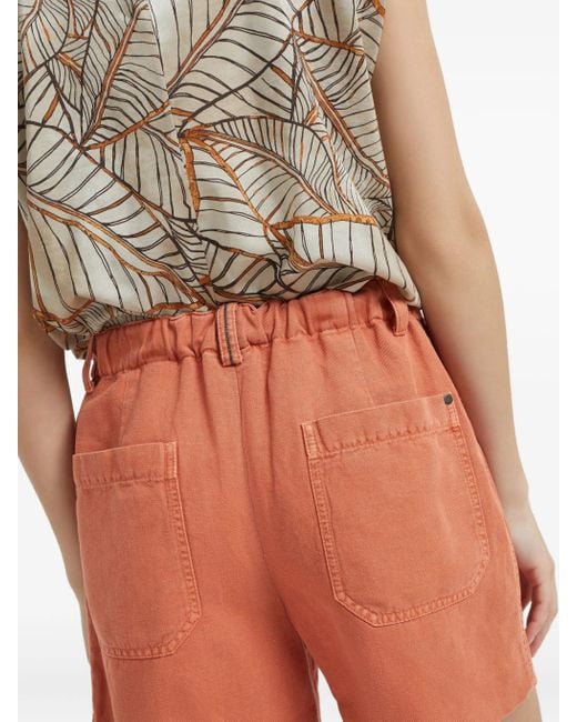 Brunello Cucinelli Orange Pleated Shorts
