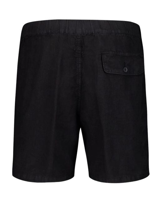 120% Lino Black Linen Shorts for men