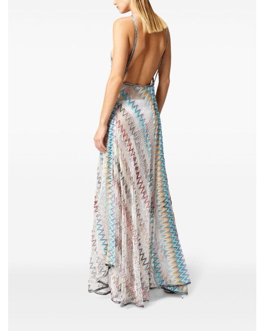 Missoni White Zigzag-woven Maxi Dress