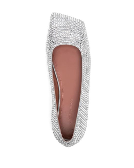 AMINA MUADDI White Ane Crystal-embellished Ballerina Shoes
