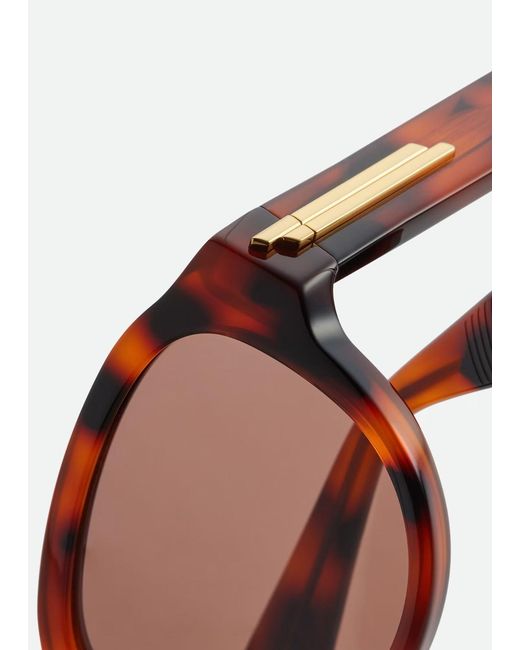 Bottega Veneta Red Classic Aviator Sunglasses