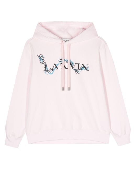 Lanvin Pink Logo-print Cotton Hoodie