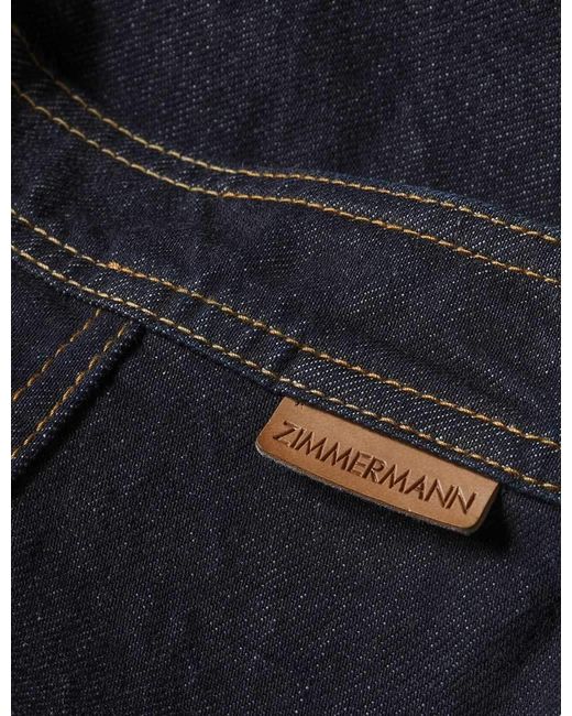 Zimmermann Blue Rebellion Denim Midi Skirt