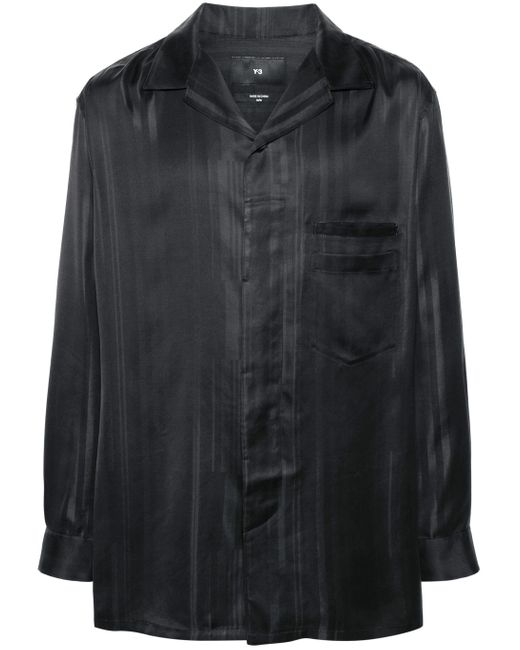 Y-3 Black X Adidas Striped Satin-finish Shirt for men