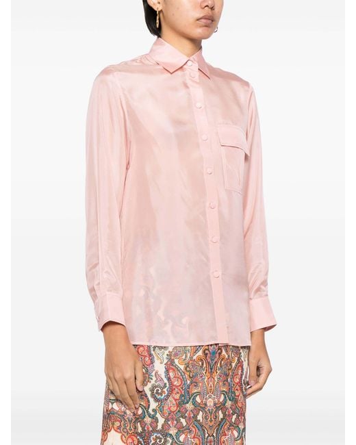 Zimmermann Pink Halliday Silk Shirt