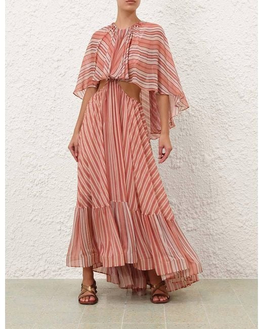 Zimmermann Pink Rebellion Bohemian Maxi Dress