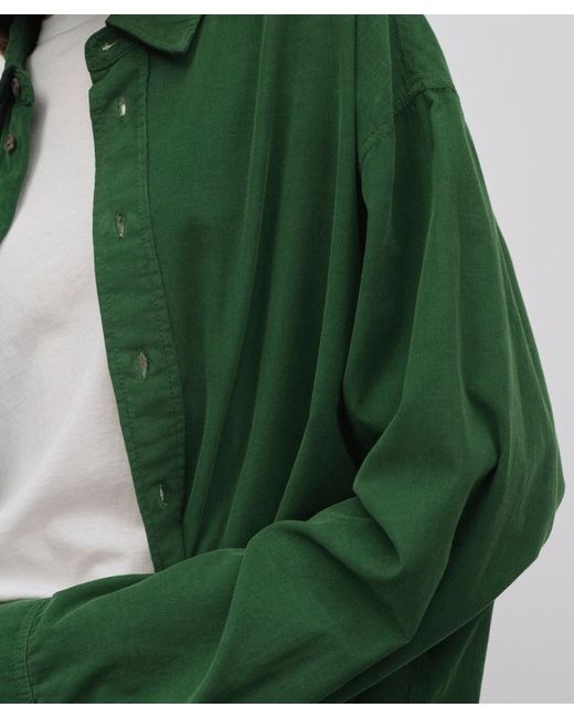 The Row Green Penna Shirt In Corduroy