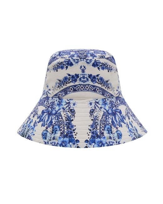 Camilla Blue Wide Brim Bucket Hat