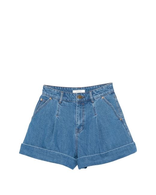 Zimmermann Blue Pleated Cuffed Shorts