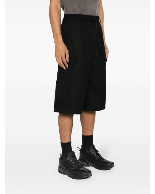 Y-3 Black Workwear Cotton Bermuda Shorts for men