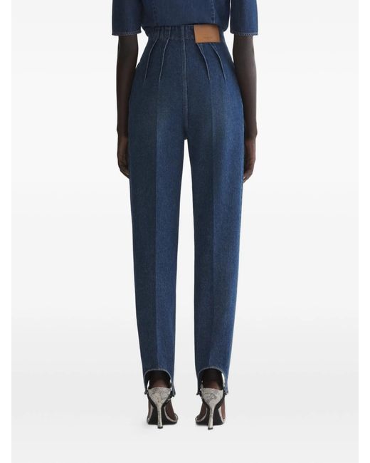 Mugler Blue Pleated Trousers