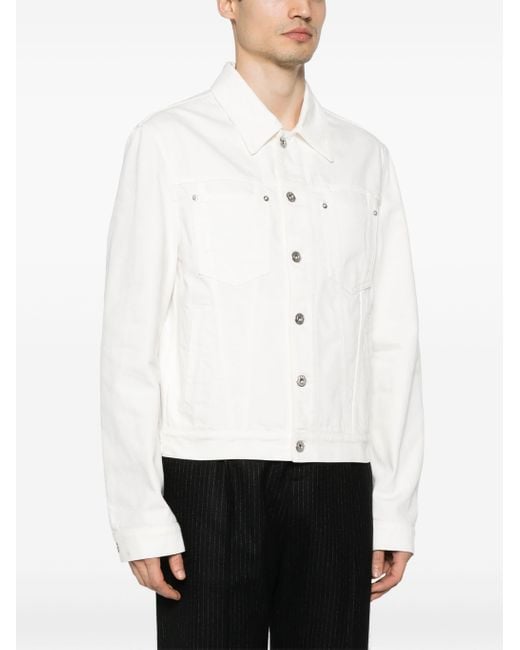 Lanvin White Logo-patch Denim Jacket for men