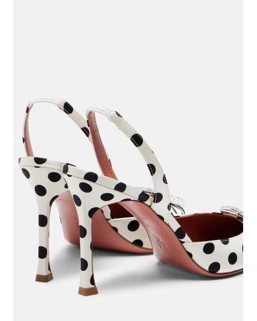 AMINA MUADDI White Camelia Crystal-embellished Pumps