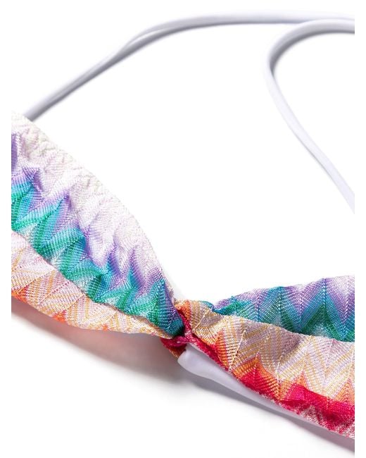 Missoni White Zigzag Bandeau Bikini Set